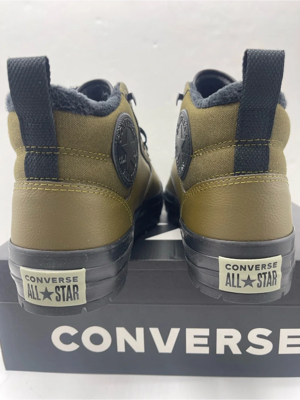 Converse Olive Green and Black High-Top Sneakers